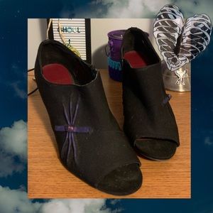 💀 Black Open Toed Heels